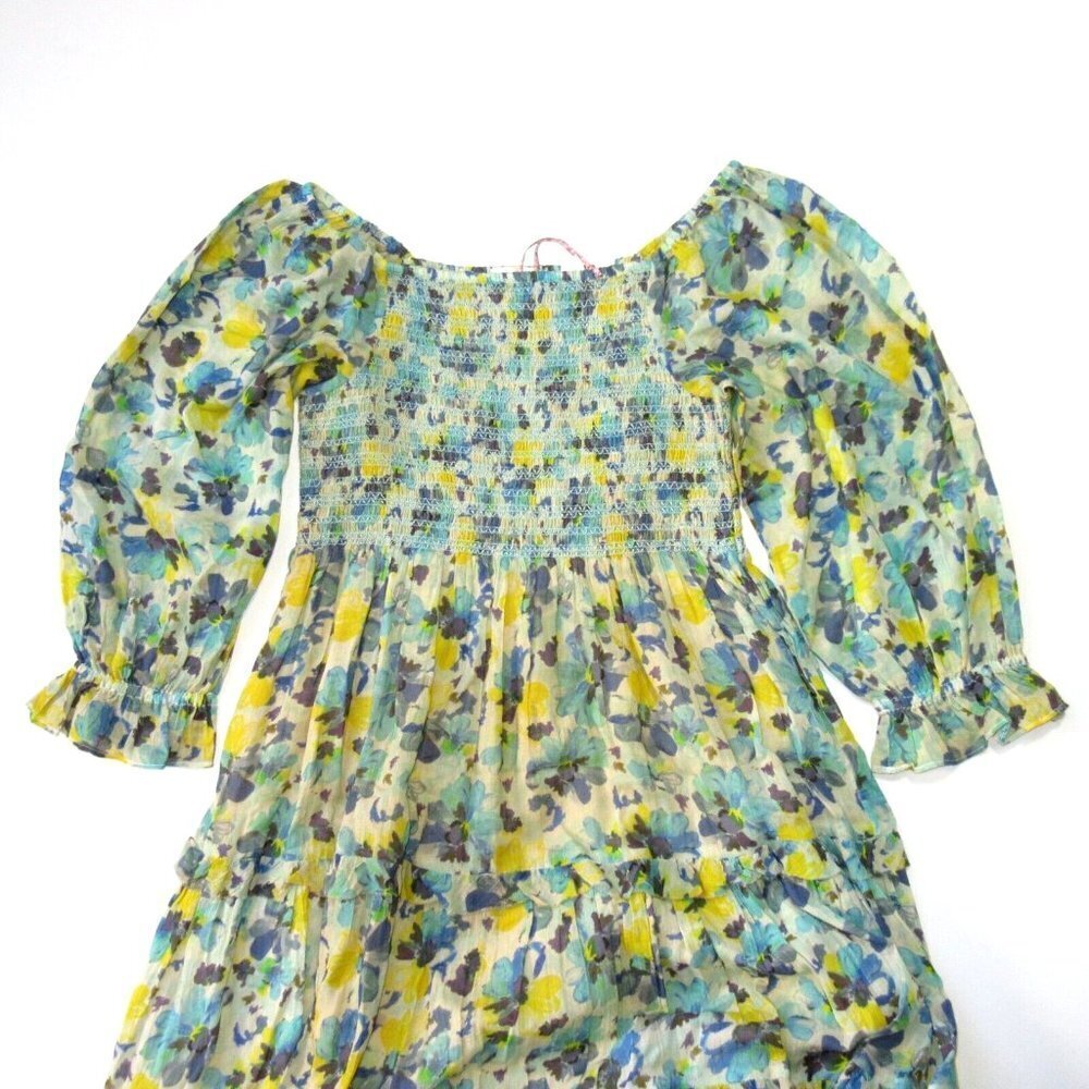 NWT LoveShackFancy Capri in Acai Berry Smocked On/Off Shoulder Midi Dress L $425 - Picture 5 of 8